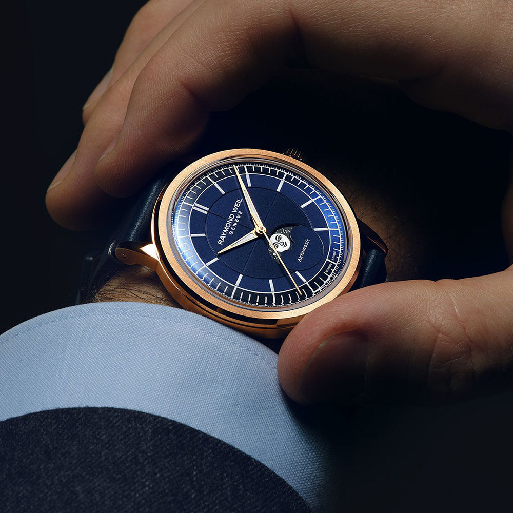 Millesime Moon Phase, 39mm, Blue dial