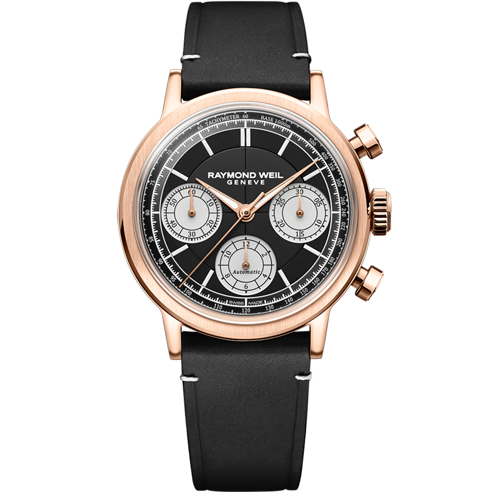 Millesime Chronograph, 39mm, Black dial