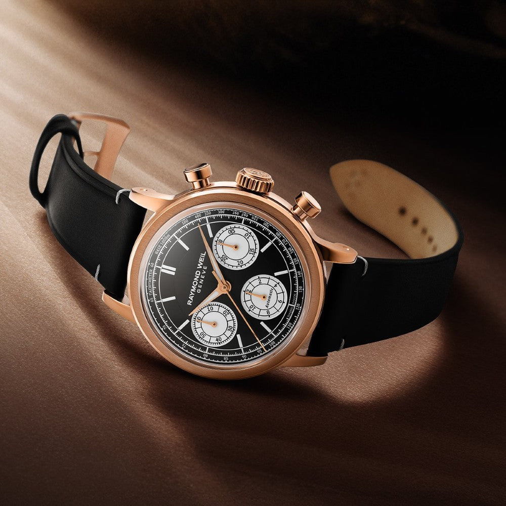 Millesime Chronograph, 39mm, Black dial