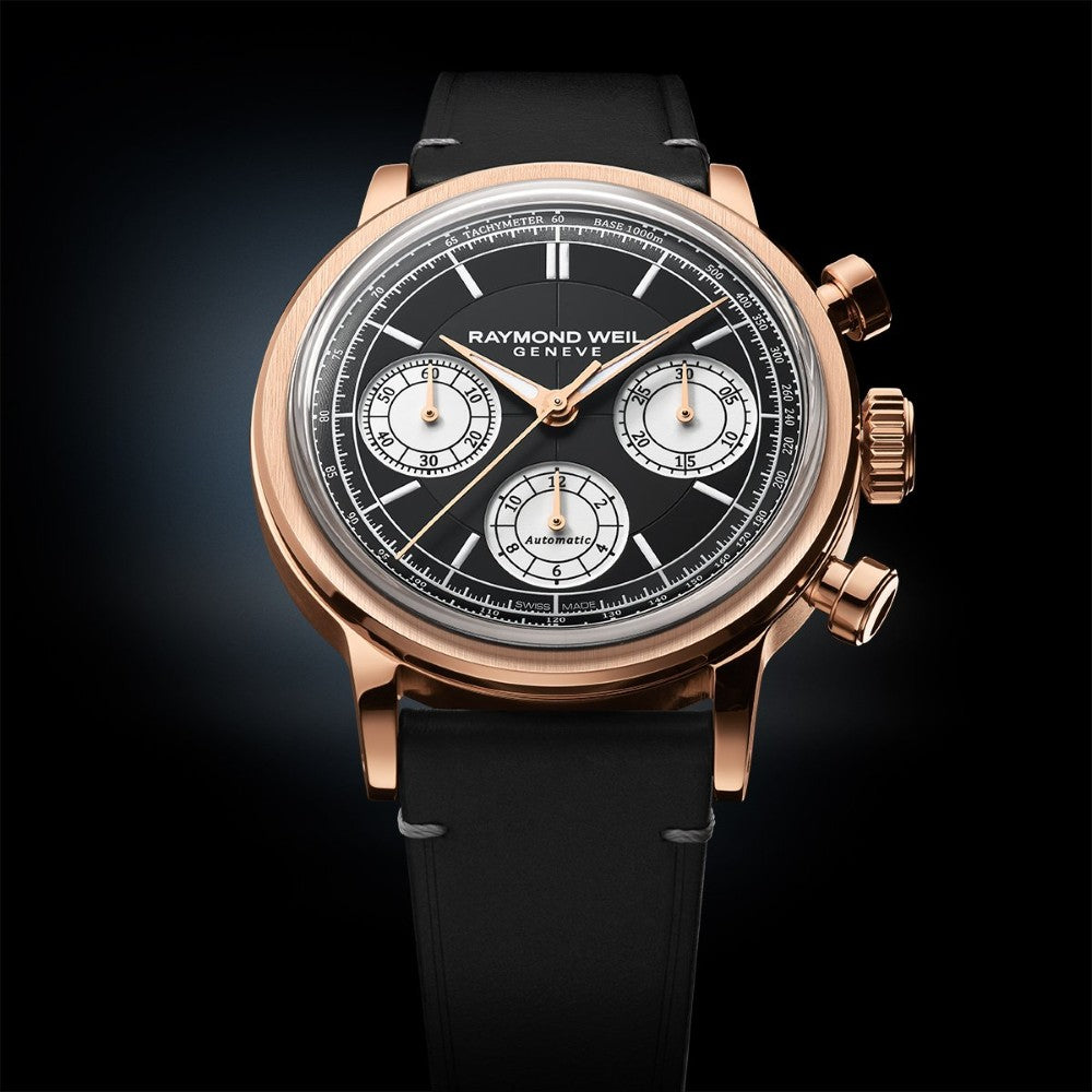 Millesime Chronograph, 39mm, Black dial