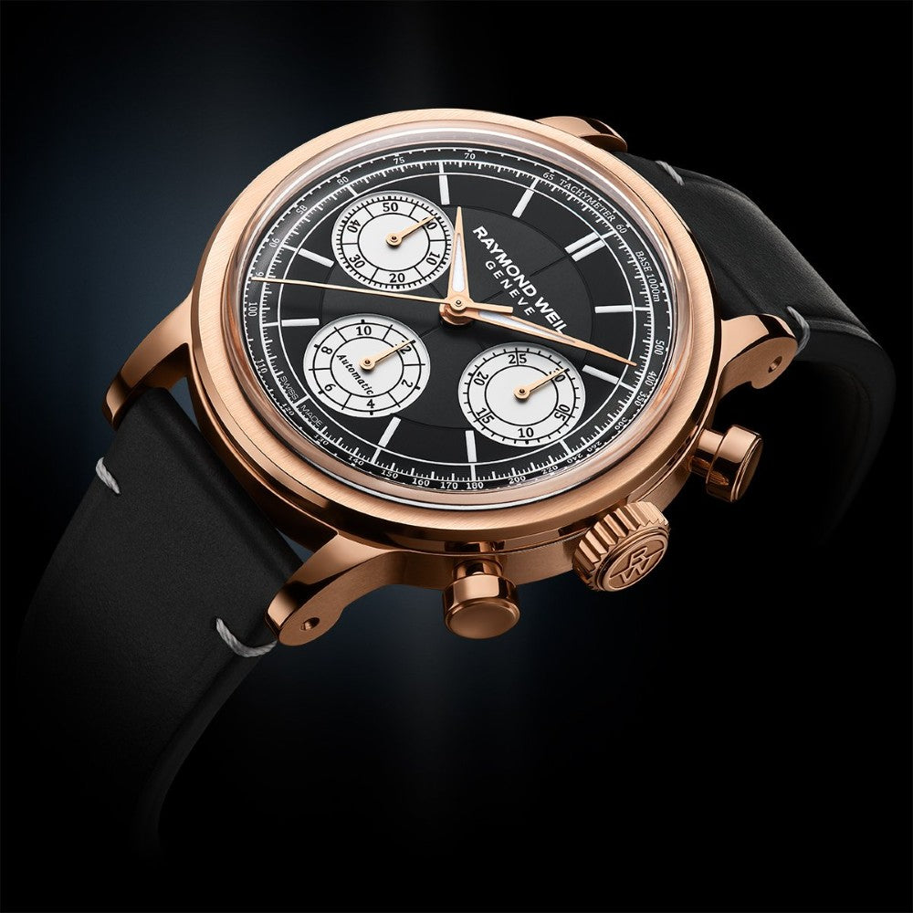 Millesime Chronograph, 39mm, Black dial