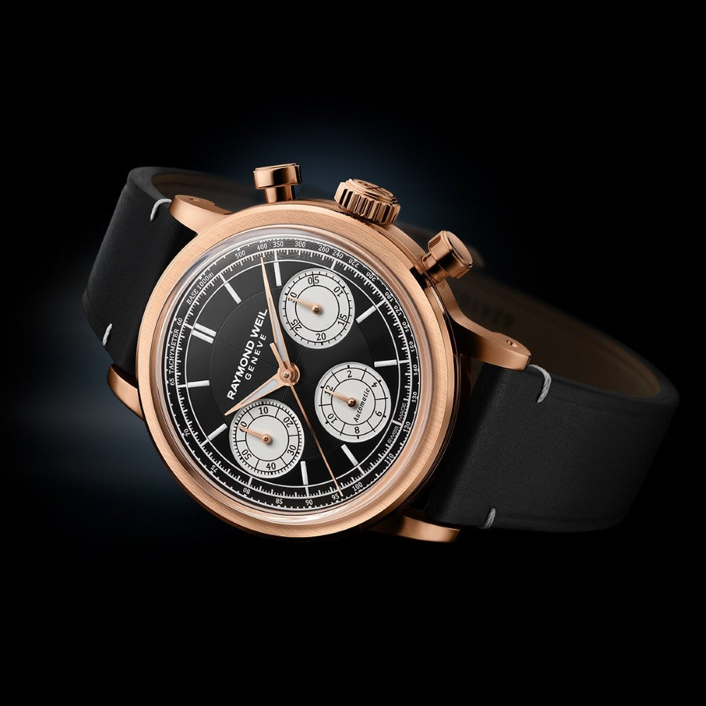 Millesime Chronograph, 39mm, Black dial