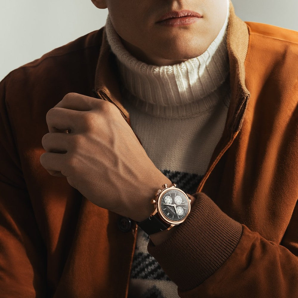 Millesime Chronograph, 39mm, Black dial