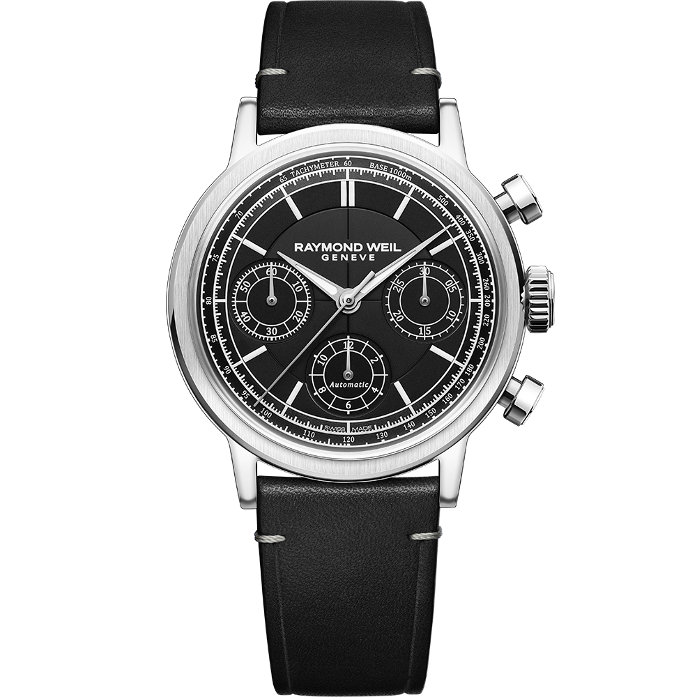 Millesime Chronograph, 39mm, Black dial