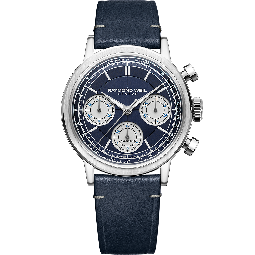 Millesime Chronograph, 39mm, Blue dial