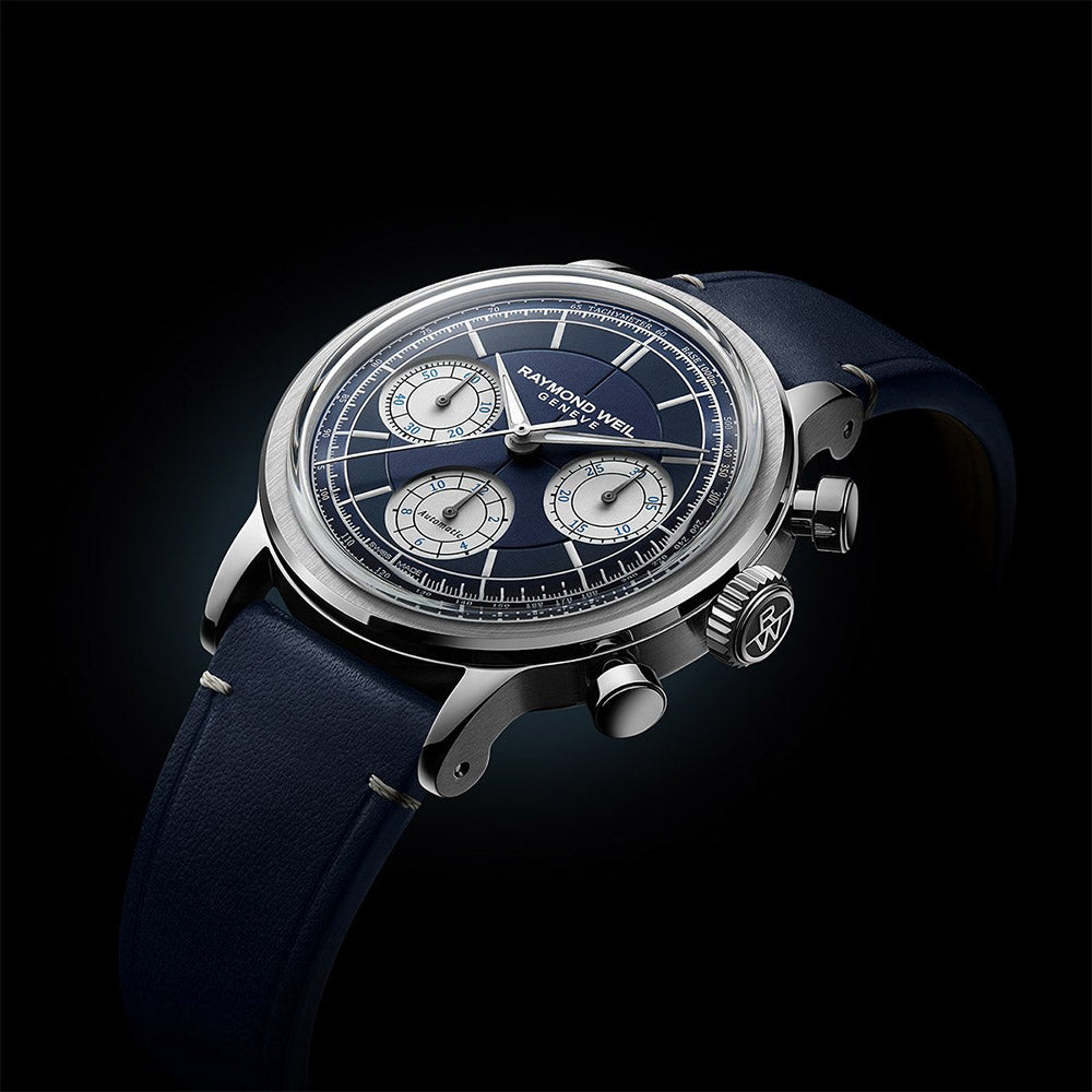 Millesime Chronograph, 39mm, Blue dial