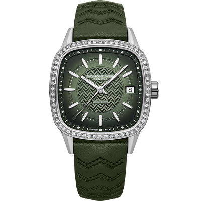 Freelancer, 34x34mm, Green dial