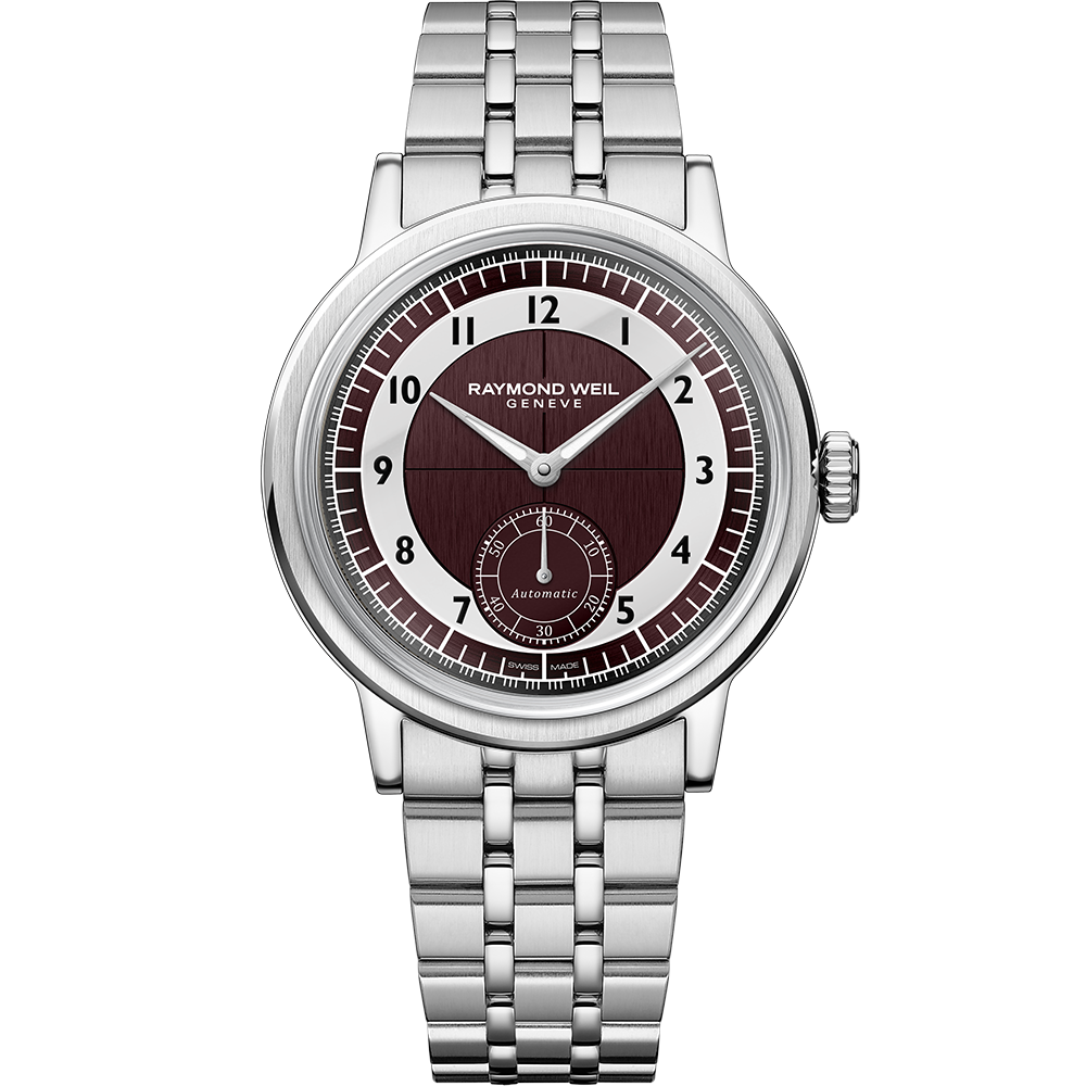 Millesime Small Seconds, 39mm Tuxedo Red Grape & White dial