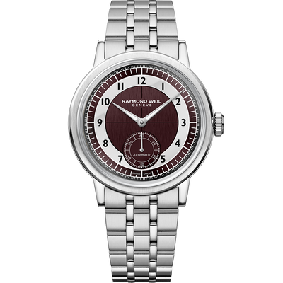 Millesime Small Seconds, 39mm Tuxedo Red Grape & White dial