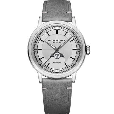 Millesime Moon Phase, 39mm, Silver dial