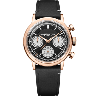 Millesime Chronograph, 39mm, Black dial