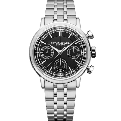 Millesime Chronograph, 39mm, Black dial