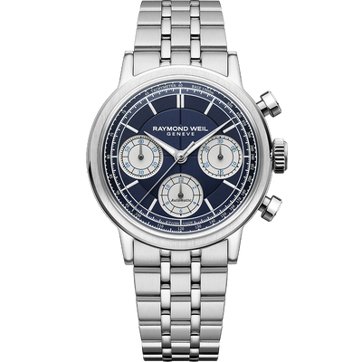 Millesime Chronograph, 39mm, Blue dial