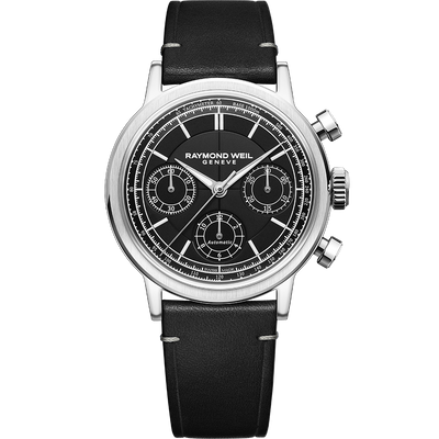 Millesime Chronograph, 39mm, Black dial